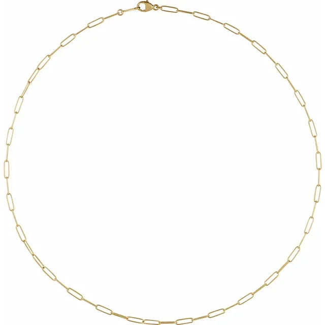 Solid gold 2.4 mm Paperclip-Style 16" Chain-The Diamond Setter
