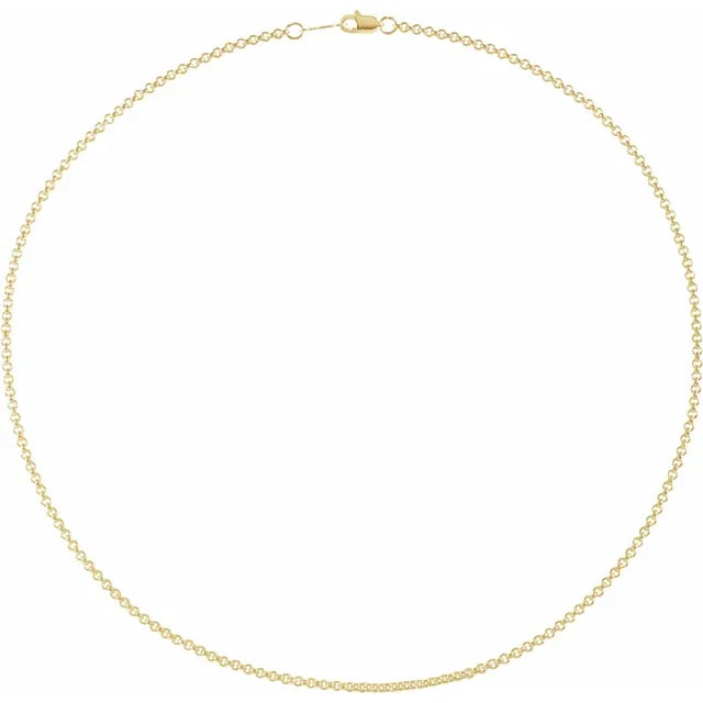 Solid gold Rolo Chain 18"-The Diamond Setter