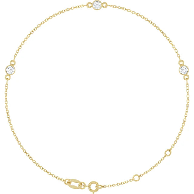 Dainty diamond station bracelet-The Diamond Setter