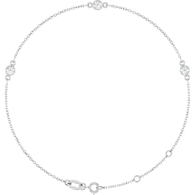 Dainty diamond station bracelet-The Diamond Setter