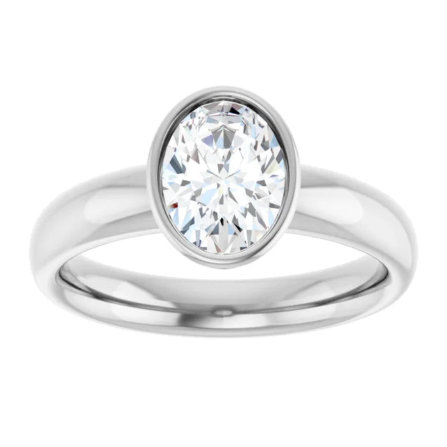 Bezel Set Oval Solitaire Engagement Ring-setting-The Diamond Setter