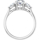 Trilogy Ring with round centre stone and two pear shape side stones-Setting-The Diamond Setter