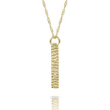 Gold Bar Pave Necklace with Diamonds or Gemstones-The Diamond Setter