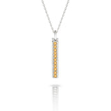 Gold Bar Pave Necklace with Diamonds or Gemstones-The Diamond Setter