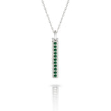 Gold Bar Pave Necklace with Diamonds or Gemstones-The Diamond Setter