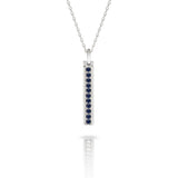 Gold Bar Pave Necklace with Diamonds or Gemstones-The Diamond Setter