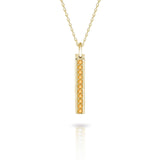 Gold Bar Pave Necklace with Diamonds or Gemstones-The Diamond Setter