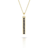 Gold Bar Pave Necklace with Diamonds or Gemstones-The Diamond Setter