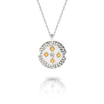 Gold Textured Pendant with Diamonds or Gemstones-The Diamond Setter