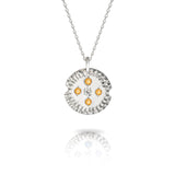 Gold Textured Pendant with Diamonds or Gemstones-The Diamond Setter
