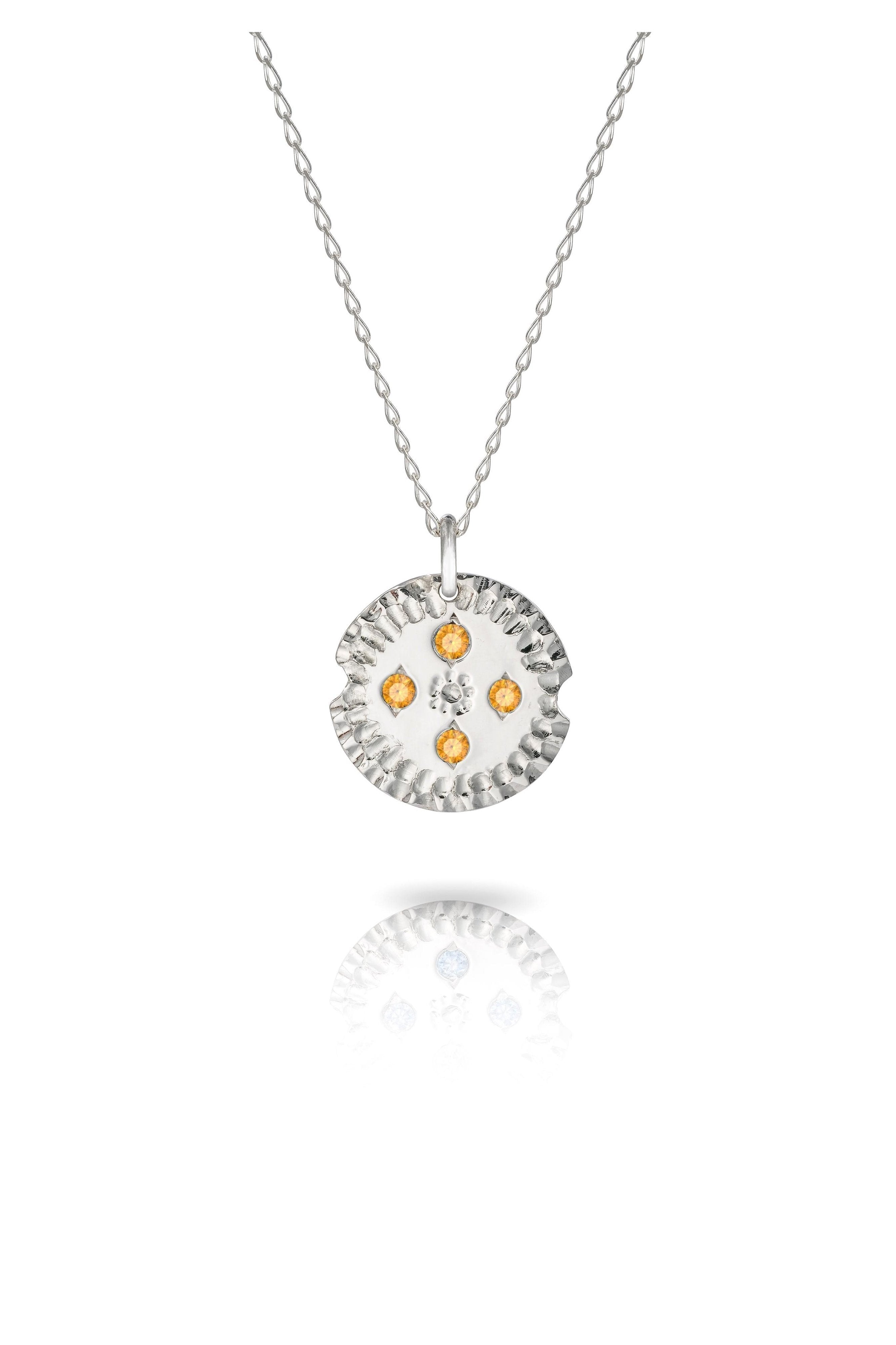 Gold Textured Pendant with Diamonds or Gemstones-The Diamond Setter