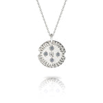 Gold Textured Pendant with Diamonds or Gemstones-The Diamond Setter