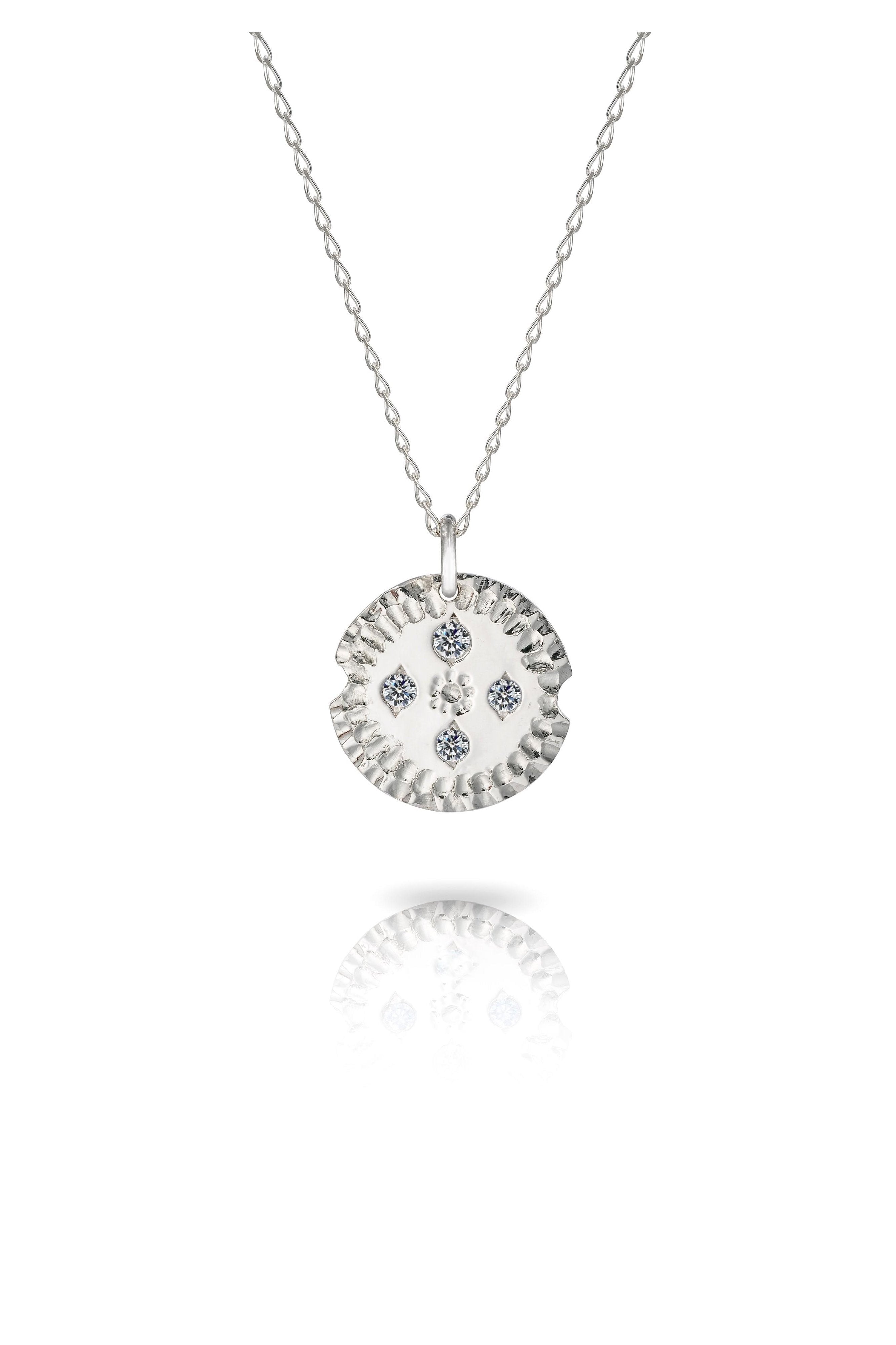 Gold Textured Pendant with Diamonds or Gemstones-The Diamond Setter