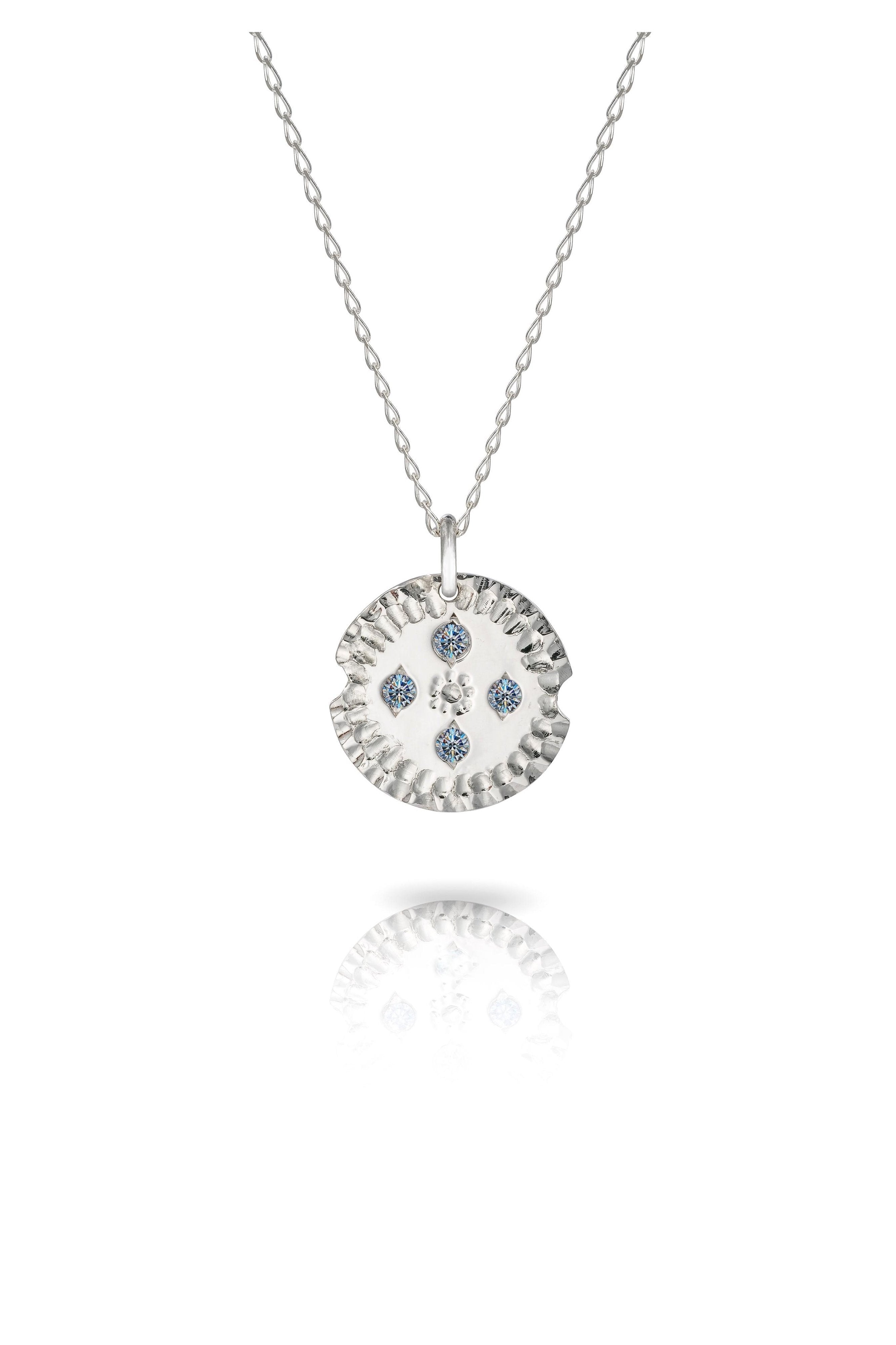 Gold Textured Pendant with Diamonds or Gemstones-The Diamond Setter
