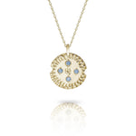 Gold Textured Pendant with Diamonds or Gemstones-The Diamond Setter