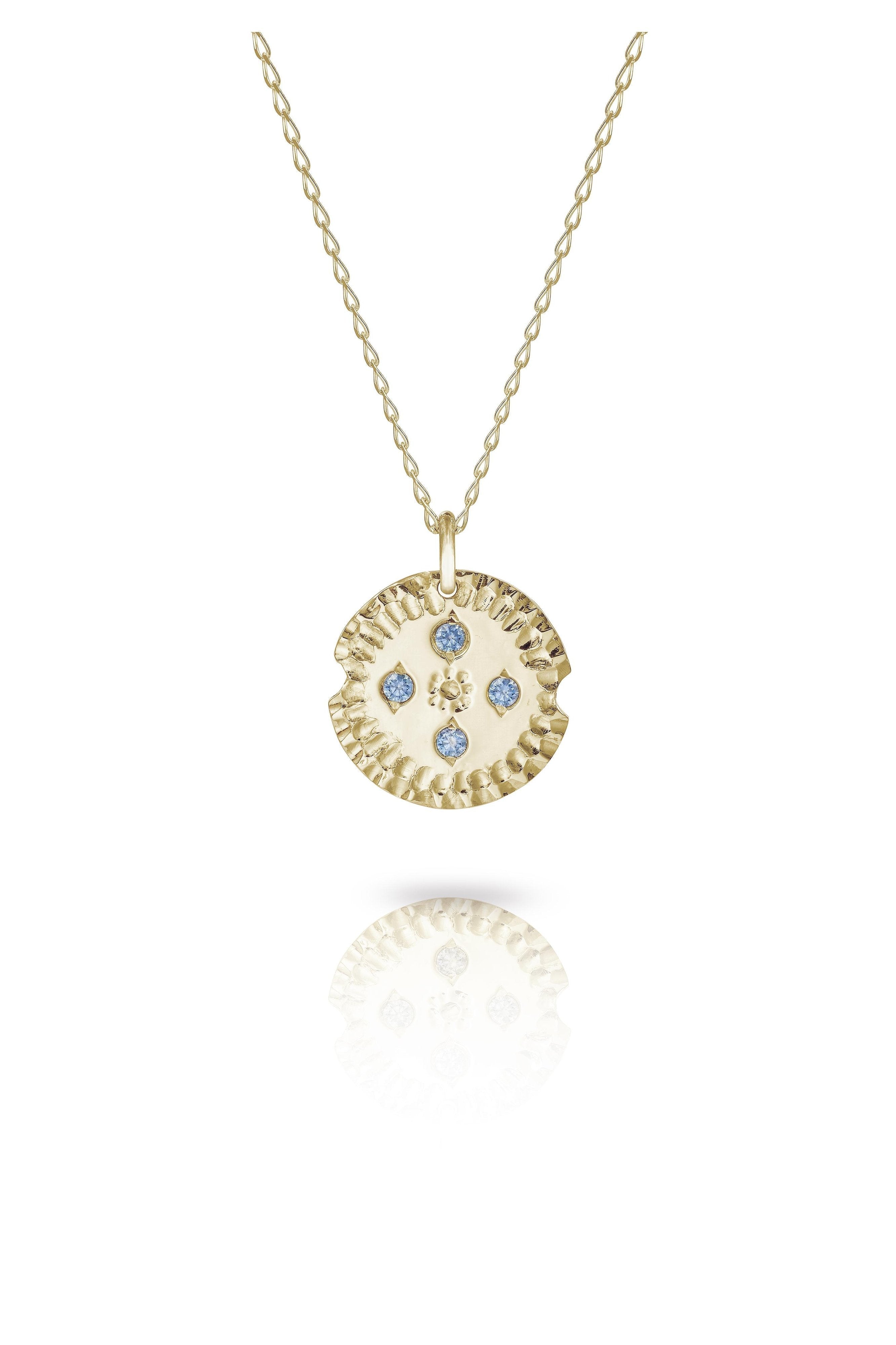 Direction Pendant with Blue Sapphires-The Diamond Setter