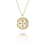 Gold Textured Pendant with Diamonds or Gemstones-The Diamond Setter