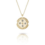 Gold Textured Pendant with Diamonds or Gemstones-The Diamond Setter