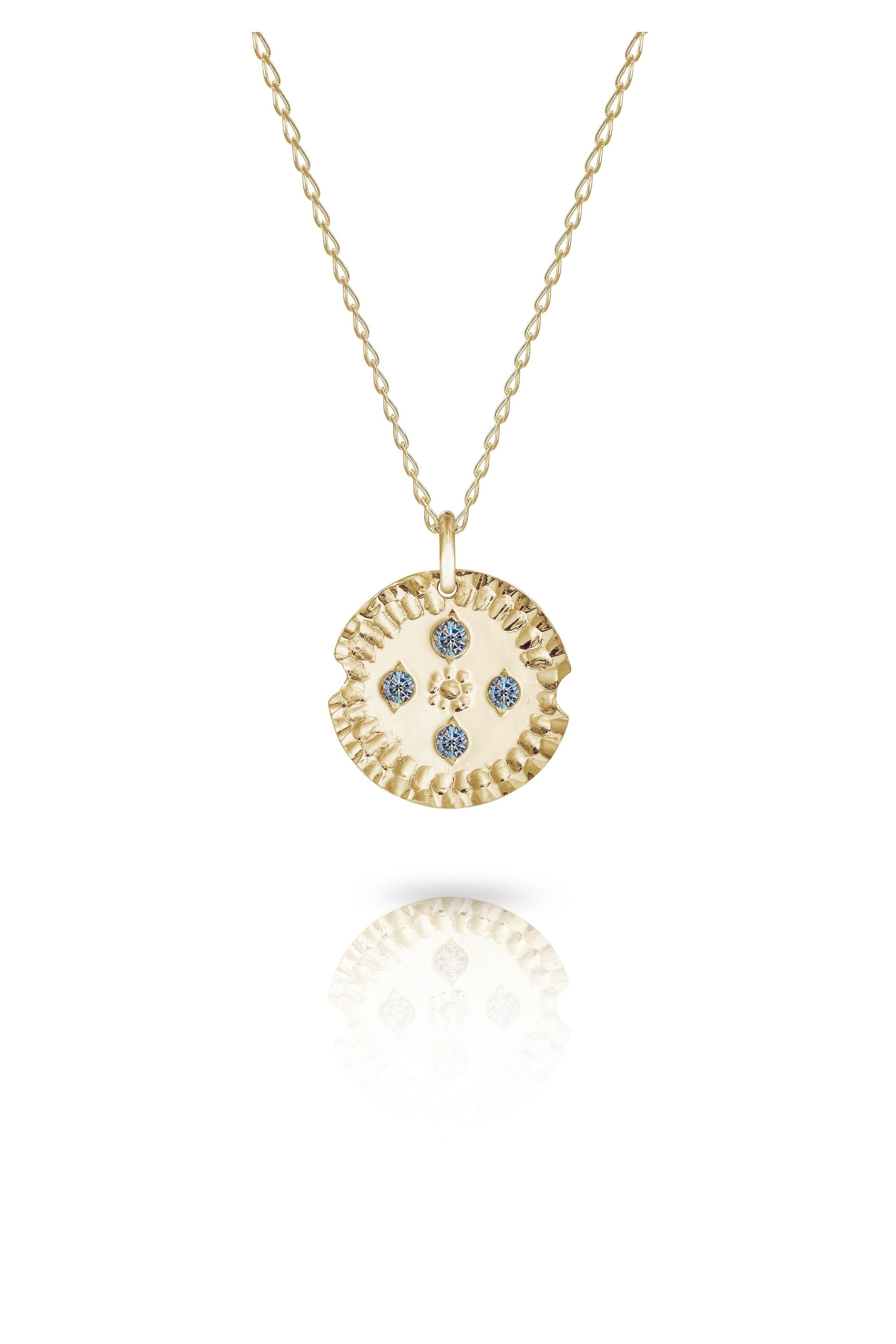 Direction Pendant with Blue Sapphires-The Diamond Setter