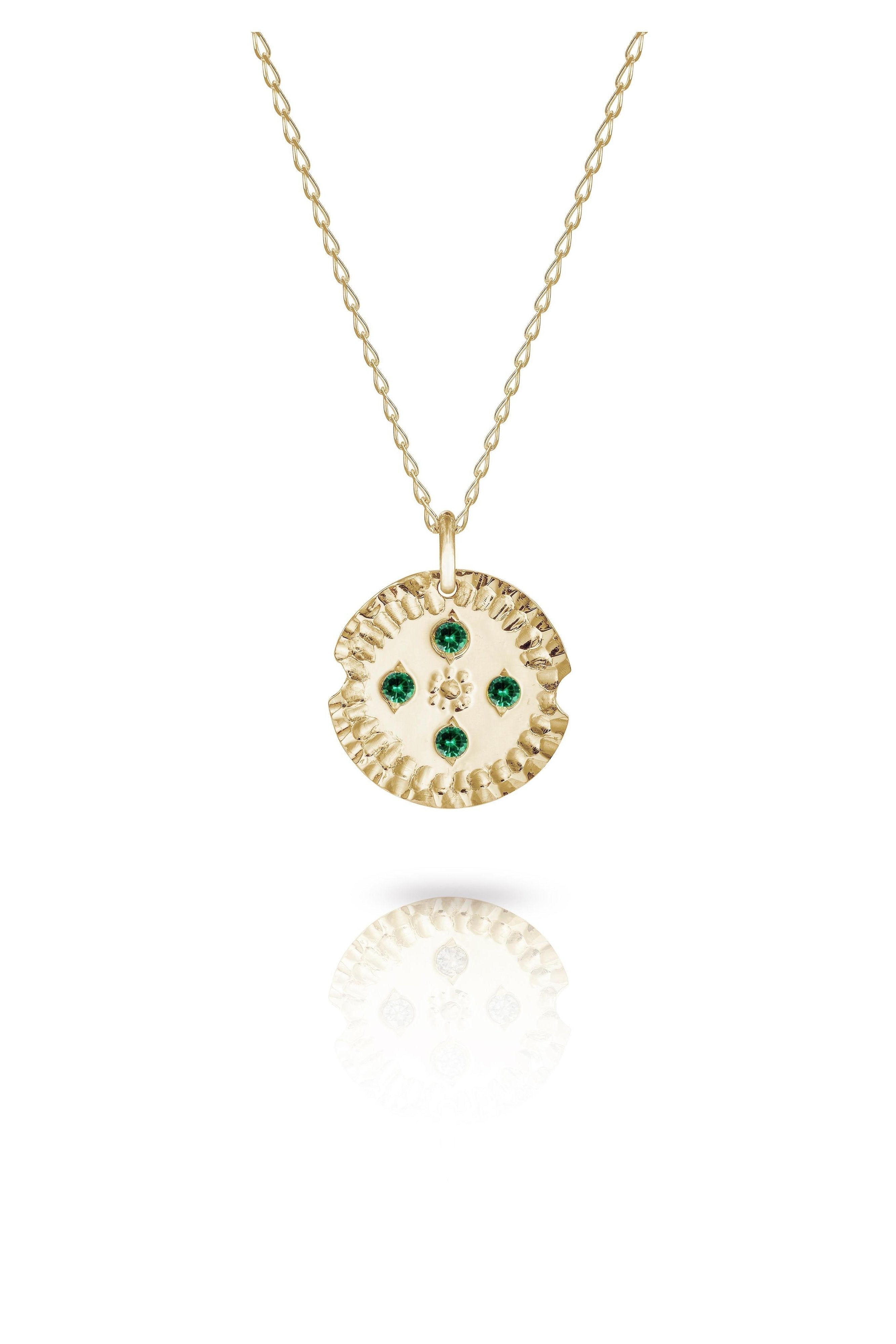 Gold Textured Pendant with Diamonds or Gemstones-The Diamond Setter