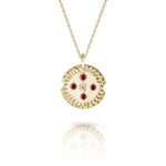 Gold Textured Pendant with Diamonds or Gemstones-The Diamond Setter