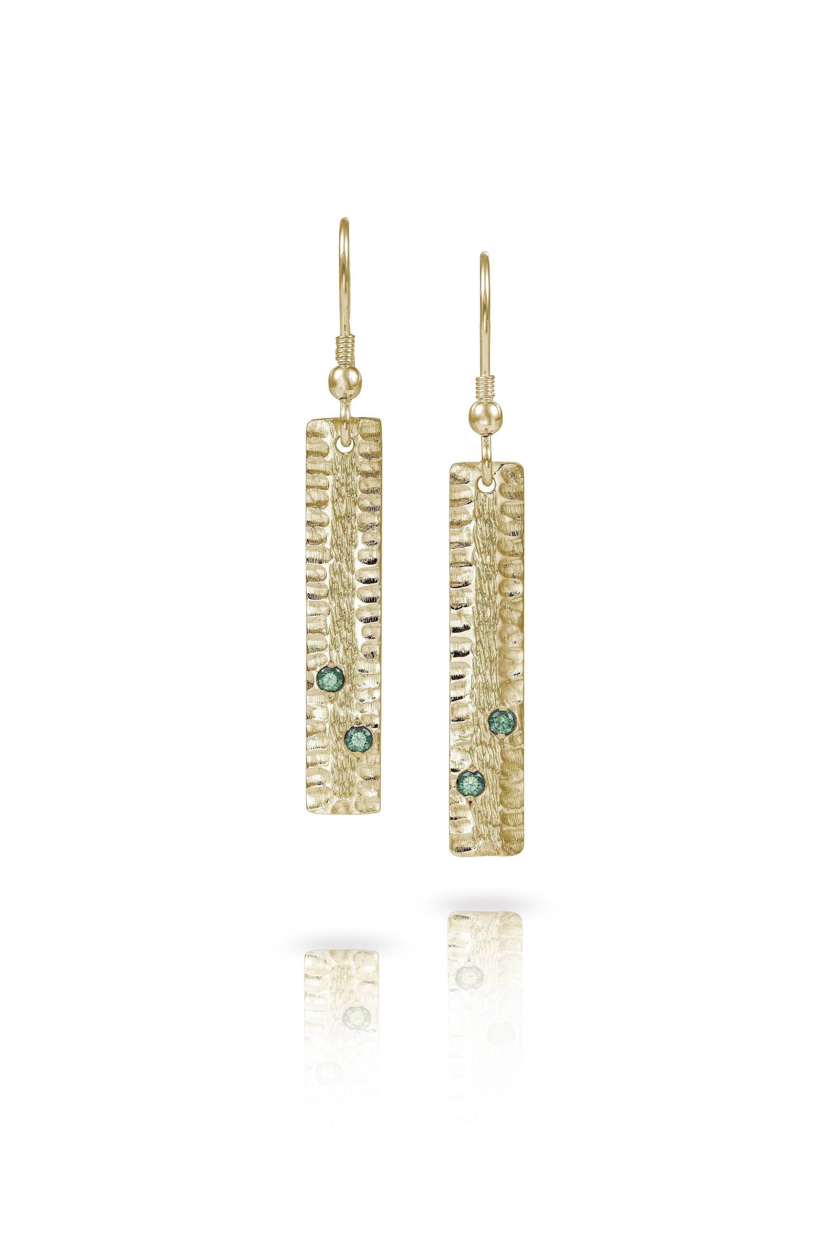 Gold Luxury Dog Tag Earrings with Diamonds-The Diamond Setter