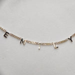 Letter Necklace in 9ct solid gold and 2.1mm diamond cut curb chain-The Diamond Setter