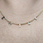 Letter Necklace in 9ct solid gold and 2.1mm diamond cut curb chain-The Diamond Setter