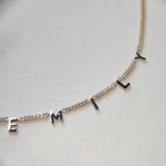 Letter Necklace in 9ct solid gold and 2.1mm diamond cut curb chain-The Diamond Setter