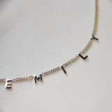 Letter Necklace in 9ct solid gold and 2.1mm diamond cut curb chain-The Diamond Setter
