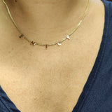 Letter Necklace in 9ct solid gold and 2.1mm diamond cut curb chain-The Diamond Setter