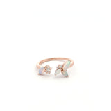 Negative space ring with opals and diamonds-The Diamond Setter