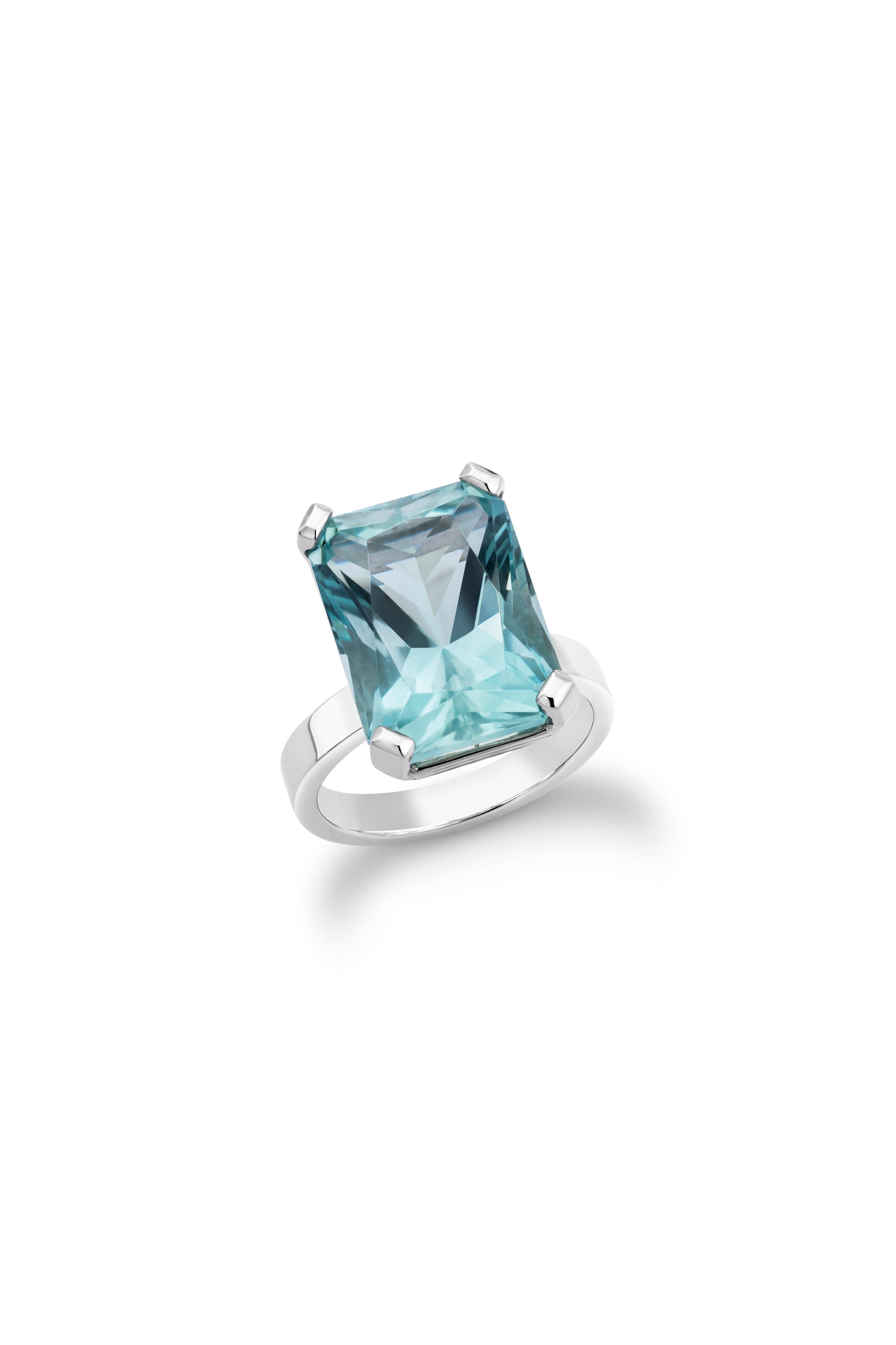 Aquamarine Cocktail Ring in Platinum-The Diamond Setter