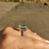 Aquamarine Cocktail Ring in Platinum-The Diamond Setter