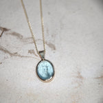 Aquamarine Cabochon Pendant and Necklace in 9 carat Yellow Gold-The Diamond Setter