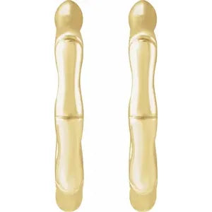 Gold bamboo hoop earrings-The Diamond Setter