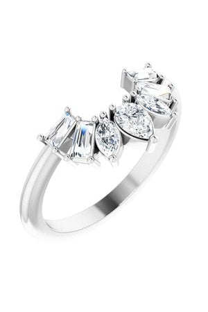 Alterf - Contoured Band with Marquise, Pear and Baguette-The Diamond Setter