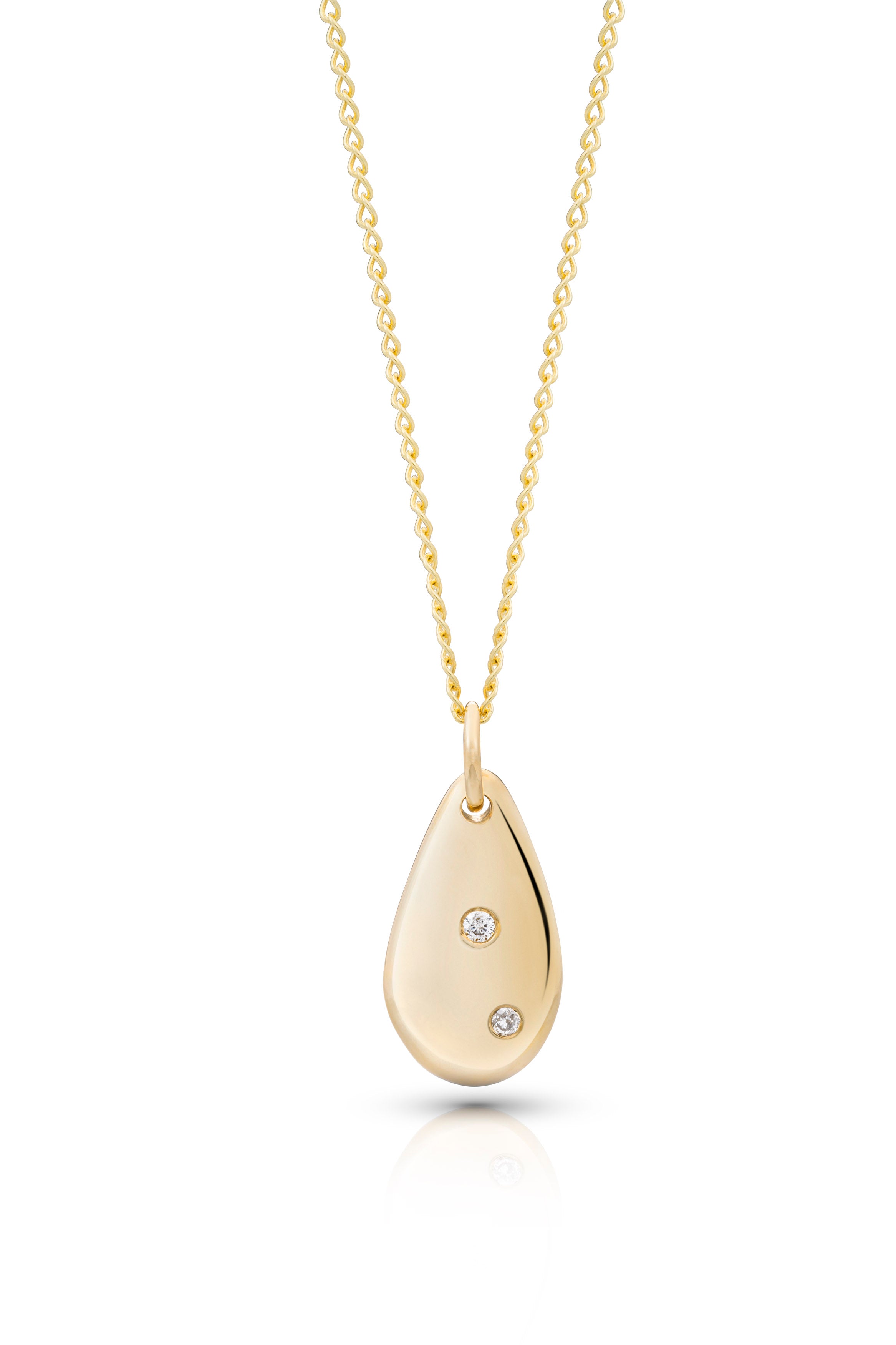 Dewdrop Pendant in 9 carat Gold with white diamonds-The Diamond Setter