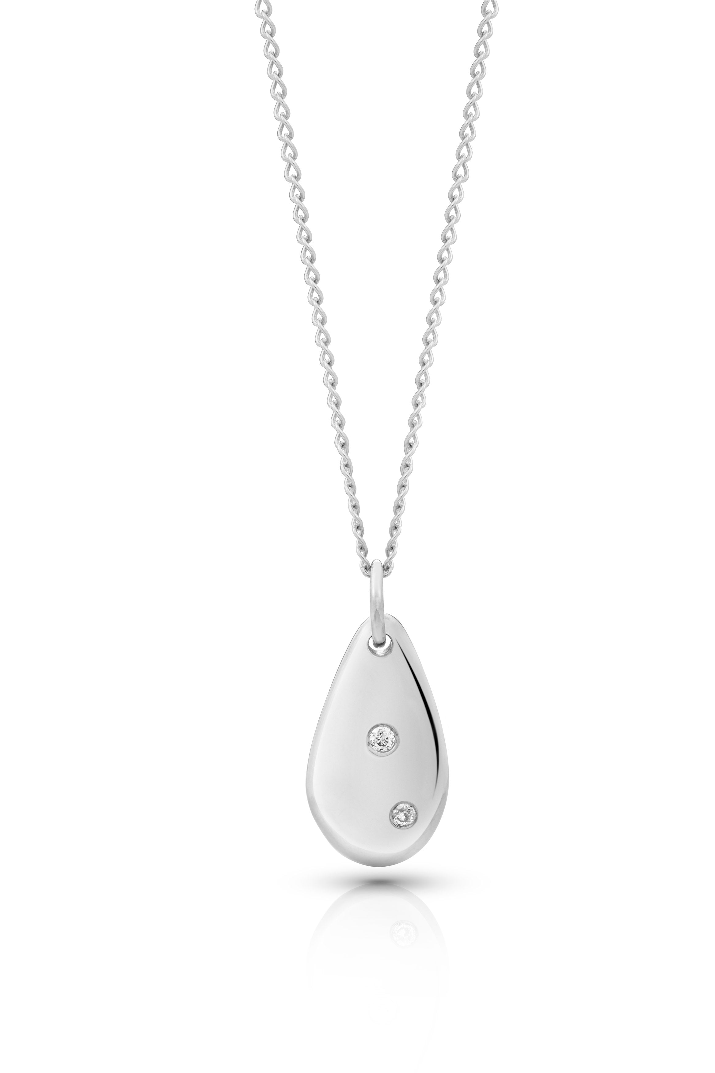 Dewdrop Pendant in 9 carat Gold with white diamonds-The Diamond Setter