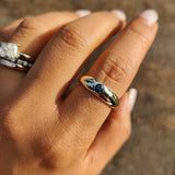 Dome Ring with blue diamond-The Diamond Setter