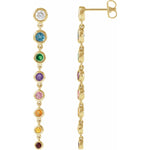Multi gemstone drop earrings-The Diamond Setter