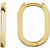 Gold Elongated Oval Huggie Hoop Earrings-The Diamond Setter