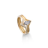 Emily Stacking Ring with Salt and Pepper Marquise Diamond-The Diamond Setter