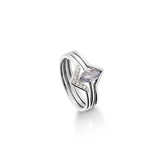Emily Stacking Ring with Salt and Pepper Marquise Diamond-The Diamond Setter