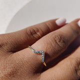 Emily Stacking Ring with Salt and Pepper Marquise Diamond-The Diamond Setter