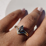 Emily Stacking Ring with Salt and Pepper Marquise Diamond-The Diamond Setter