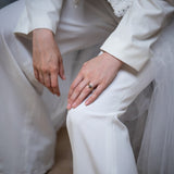 Emily Stacking Ring with Salt and Pepper Marquise Diamond-The Diamond Setter