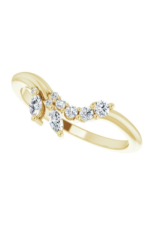 Altair - Floral Contour Band-The Diamond Setter