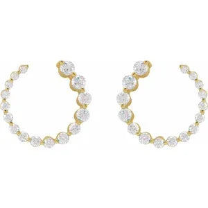 Front Back Diamond Earrings-The Diamond Setter