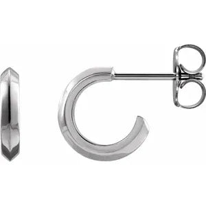 Knife-Edge Huggie Earrings-The Diamond Setter